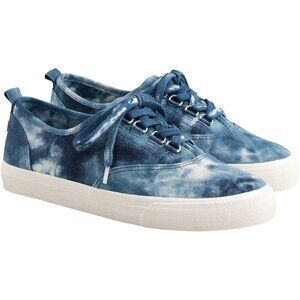 J. Crew Harbor Sneakers, Uniquely Tie Dyed Canvas - Blue/White - 8